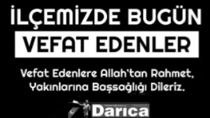 Aramızdan Ayrılanlar / 24 Şubat 2026 Salı