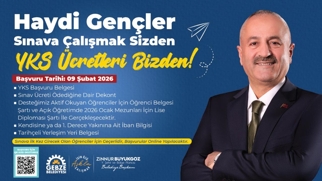 GEBZE BELEDİYESİ’NDEN YKS’YE GİRECEK GENÇLERE DESTEK