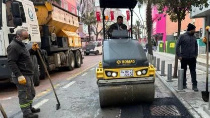 Fen İşleri ekipleri, Fatih Caddesi’nde  bakım-onarım çalışması yaptı