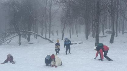 Kuzuyayla’da bayram ve kar sevinci bir arada