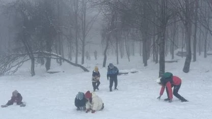 Kuzuyayla’da bayram ve kar sevinci bir arada