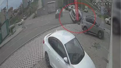 7 Kişinin yaralandığı kaza güvenlik kamerasında