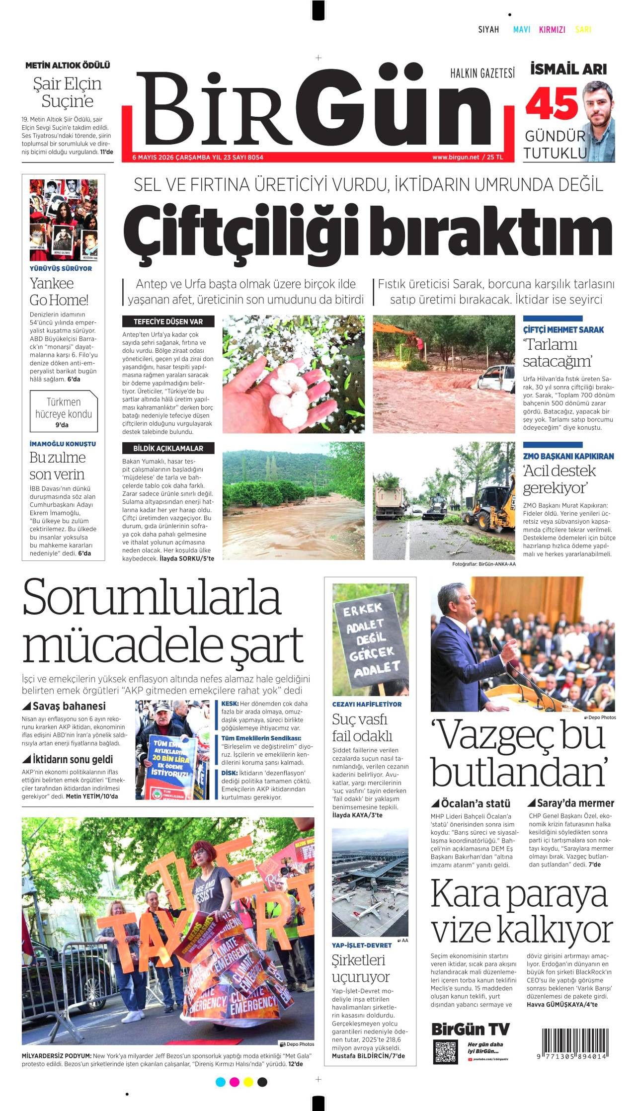 Birgün Gazetesi Gazete Manşeti