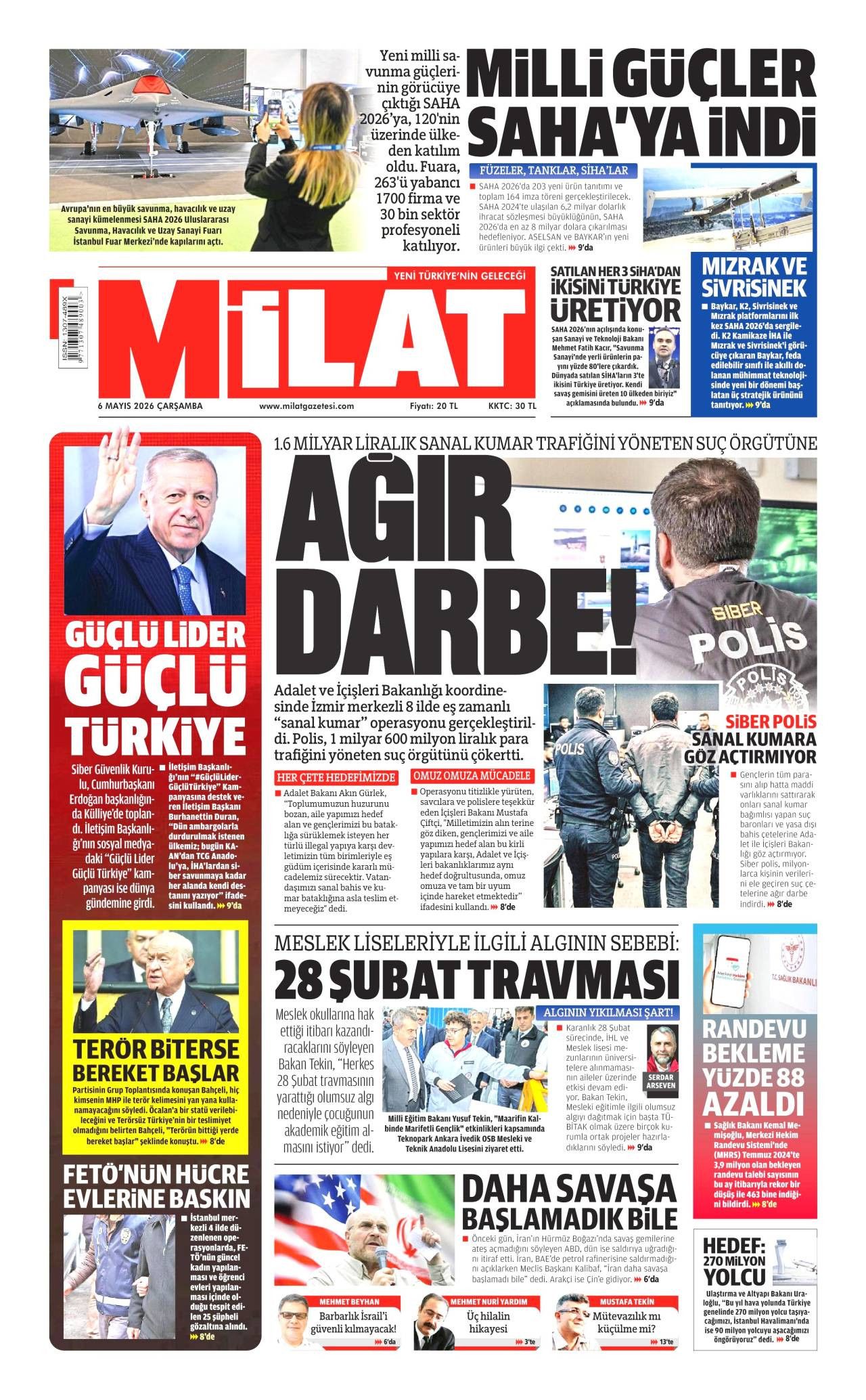Milat Gazetesi Gazete Manşeti