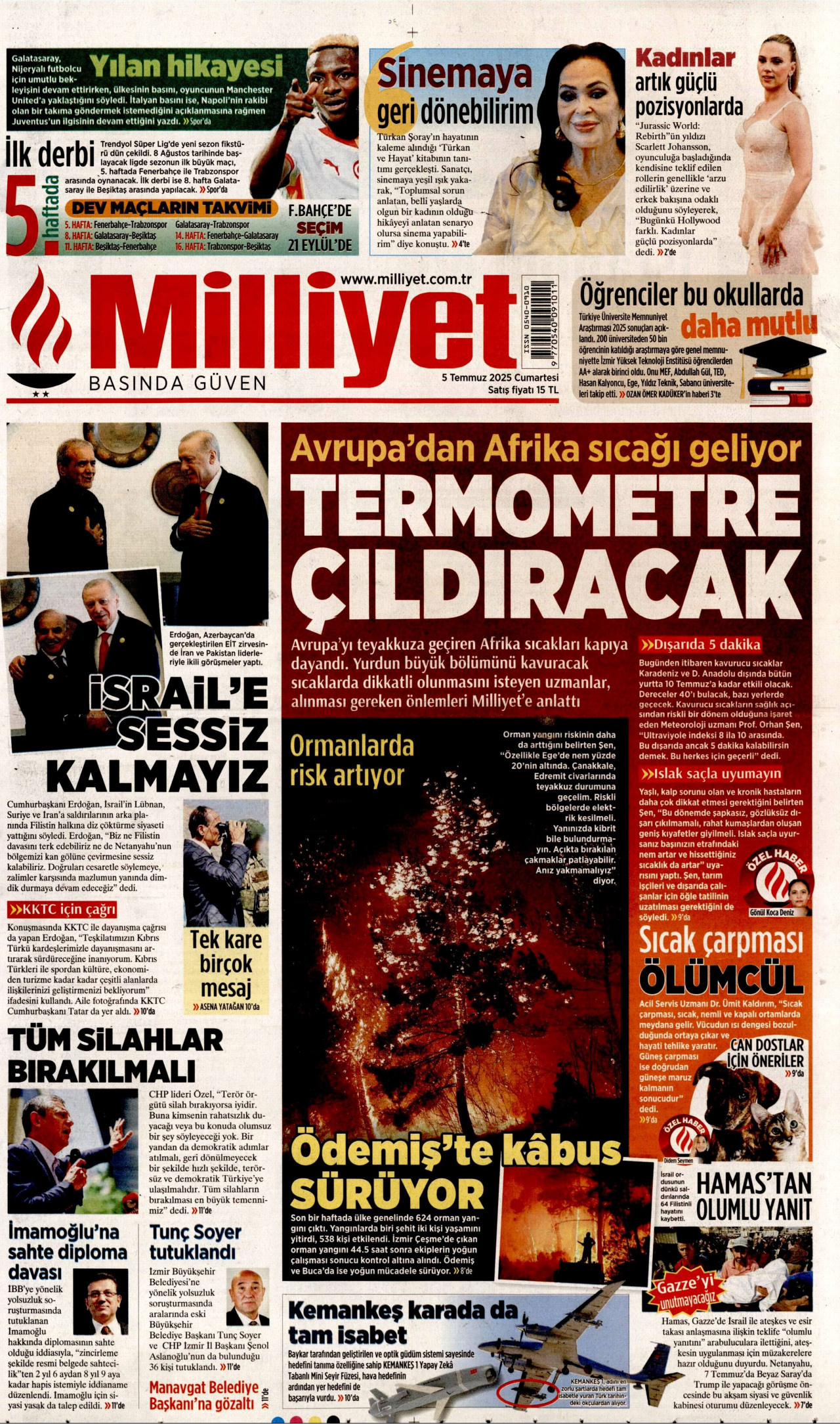 MİLLİYET Gazete Manşeti