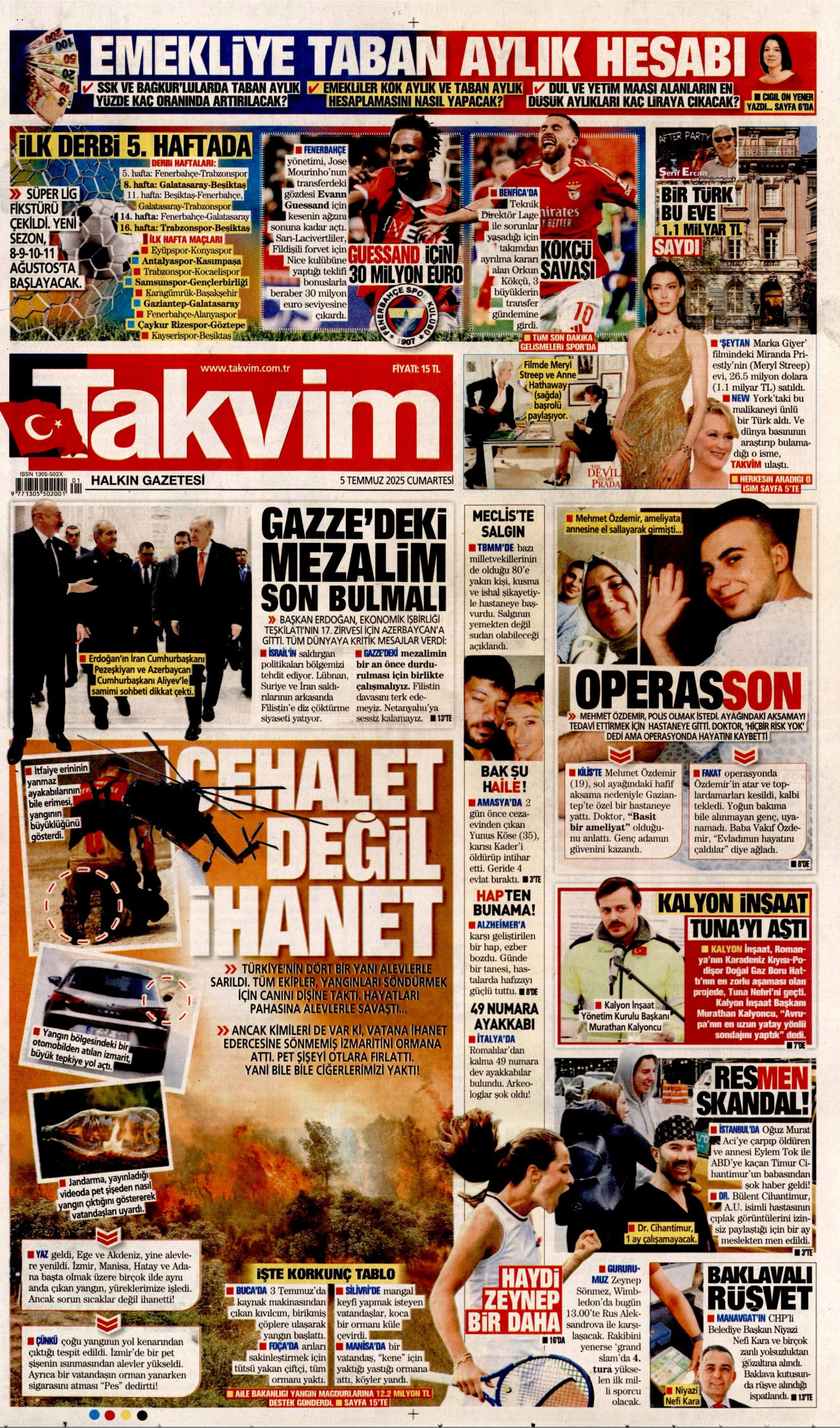 TAKVİM Gazete Manşeti