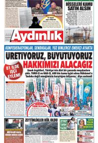 AYDINLIK GAZETESİ Gazete Manşeti