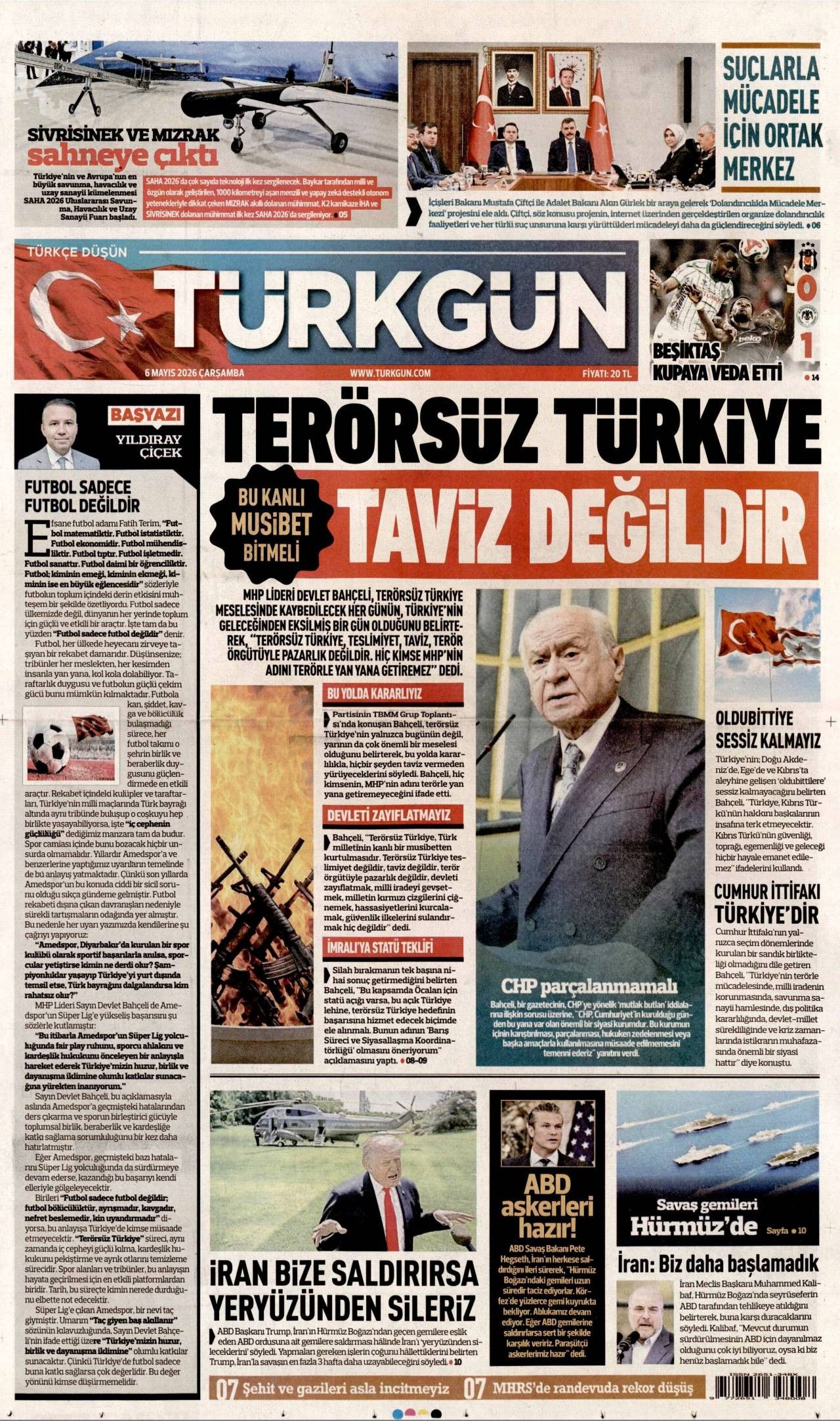 Türkgün Gazetesi Gazete Manşeti