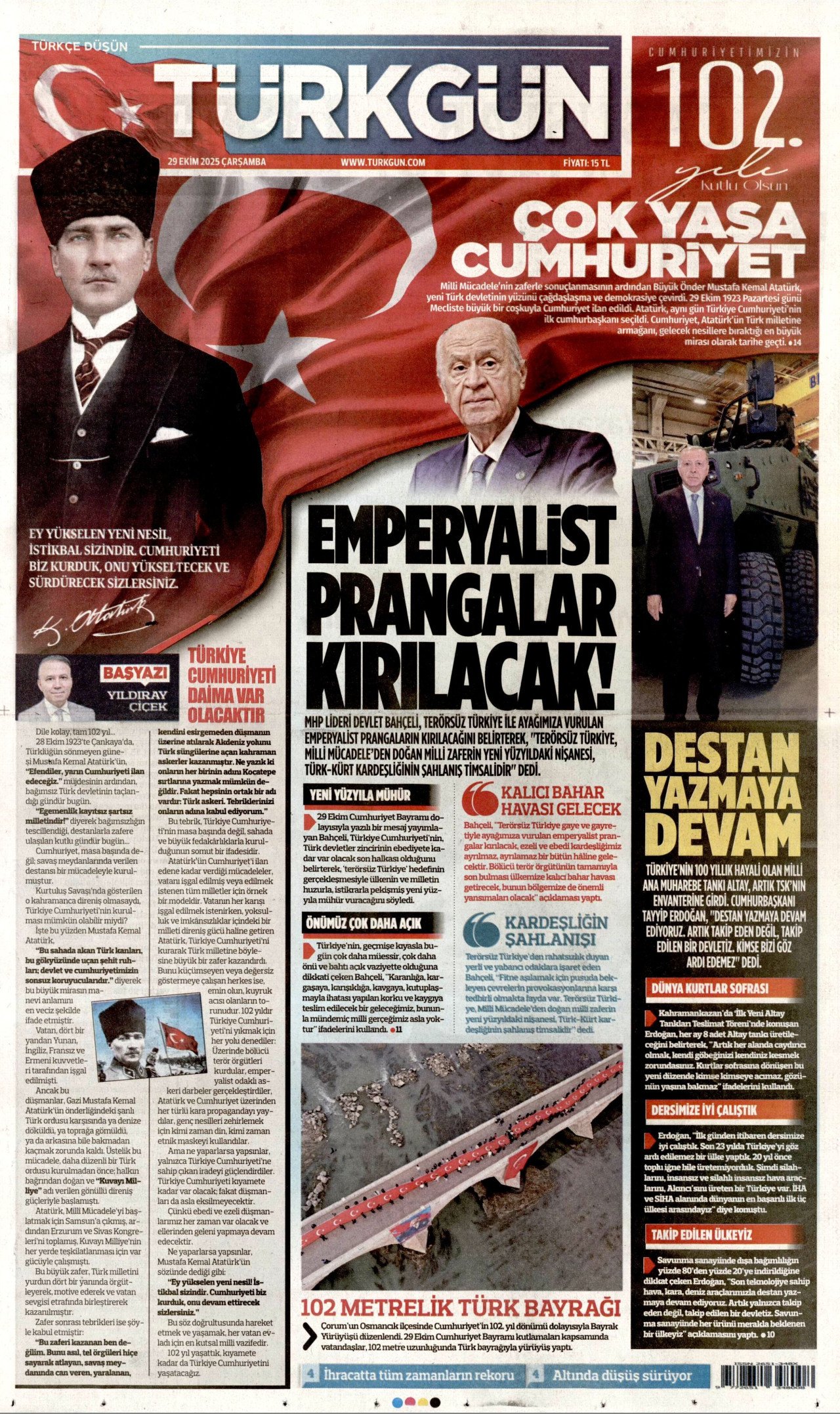 TÜRKGÜN Gazete Manşeti